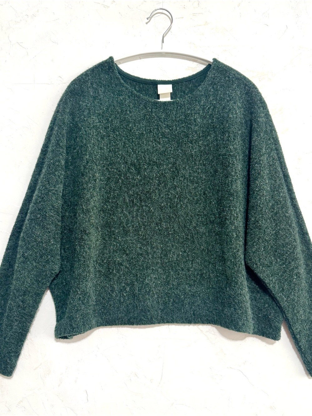 H&M Forest Green Boxy Crewneck Sweater M